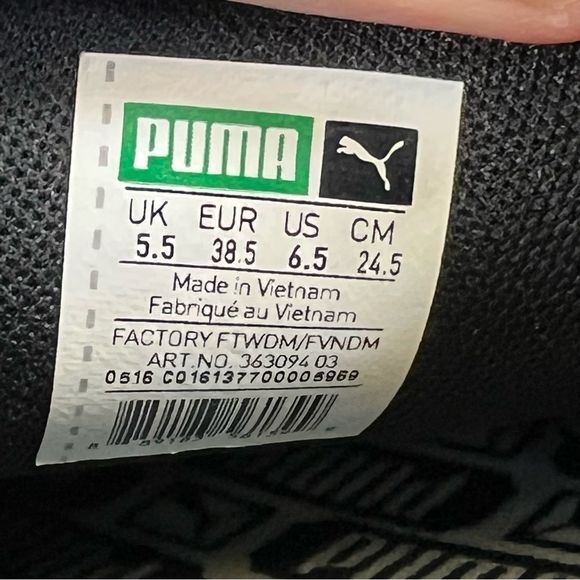 Puma Basket Patent Ice Fade Sneakers Mens 6.5 womens 8 Black - Picture 8 of 11